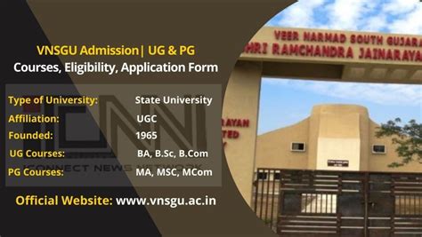 vnsgu ac in|VNSGU Admission 2024: UG, PG, PhD, Eligibility, Courses, .